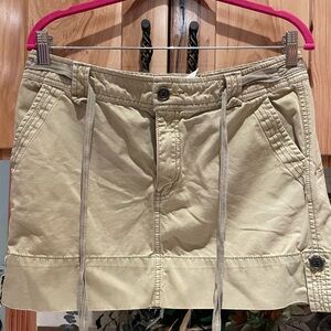 GAP. Beige Mini Skirt with Drawstring.